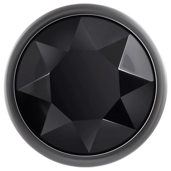 Evolved Black Gem - fém anál plug szett, fekete kővel (ezüst)