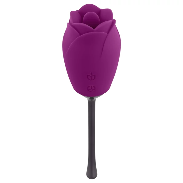 Playboy - vízálló, akkus, nyelves rózsa vibrátor (lila)