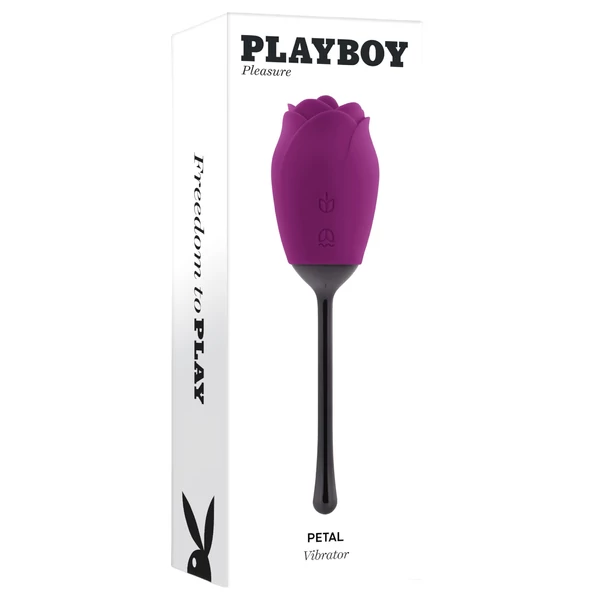 Playboy - vízálló, akkus, nyelves rózsa vibrátor (lila)