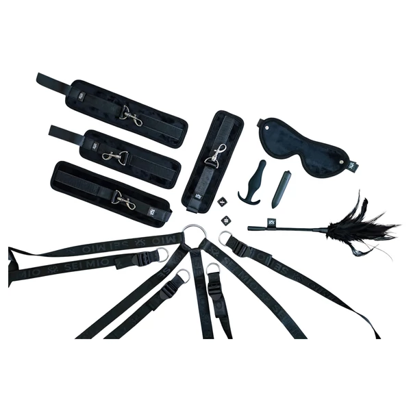 Sei Mio - ágyhoz rögzíthető bondage szett (fekete)