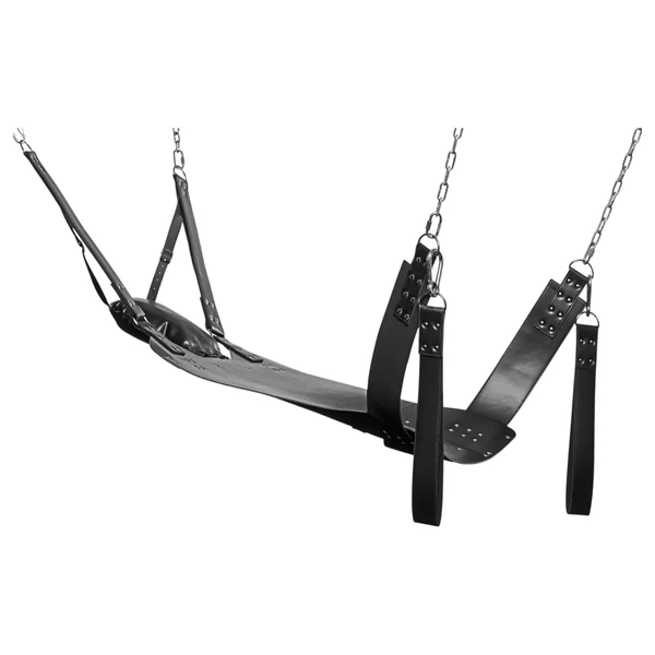 XR Brands - Sex sling állvánnyal (fekete)