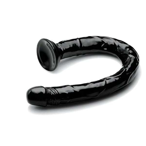 Hosed Anal Snake 19 - tapadókorongos anál dildó (fekete)