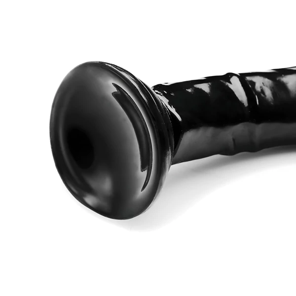 Hosed Anal Snake 19 - tapadókorongos anál dildó (fekete)