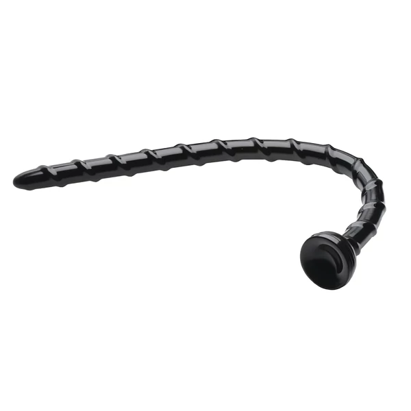 Hosed Swirl Thin Anal Snake 18 - anál dildó (fekete)