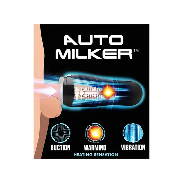 Lovebotz Auto Milker - vízálló szívó-rezgő maszturbátor (fekete)