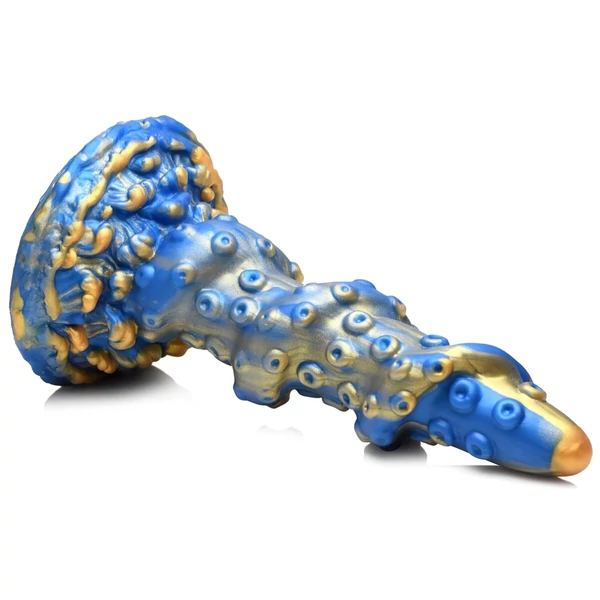 Creature Cocks Kraken - spirál polipkar dildó - 21 cm (arany-kék)