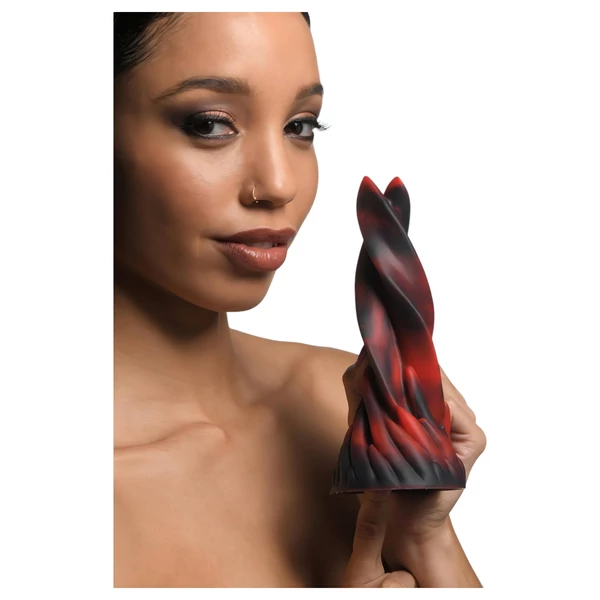 Creature Cocks Hell Kiss - csavart szilikon dildó - 19 cm (piros)