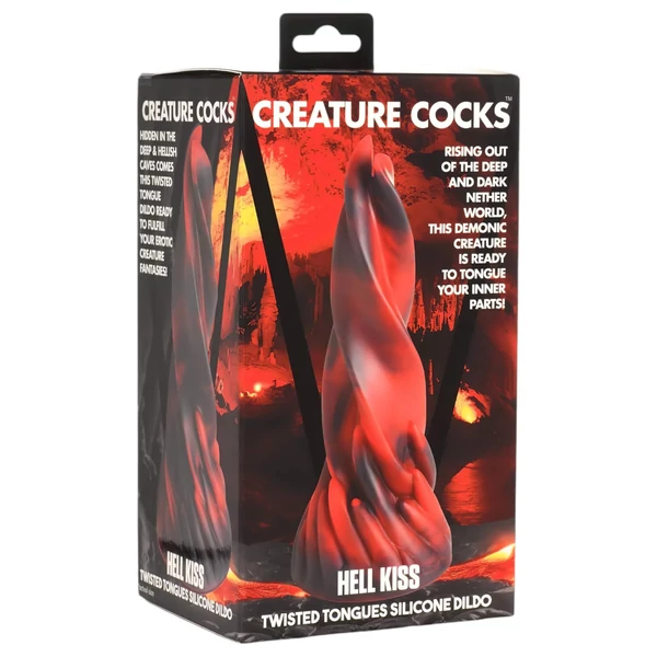 Creature Cocks Hell Kiss - csavart szilikon dildó - 19 cm (piros)