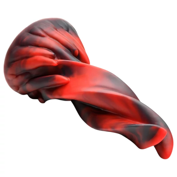 Creature Cocks Hell Kiss - csavart szilikon dildó - 19 cm (piros)