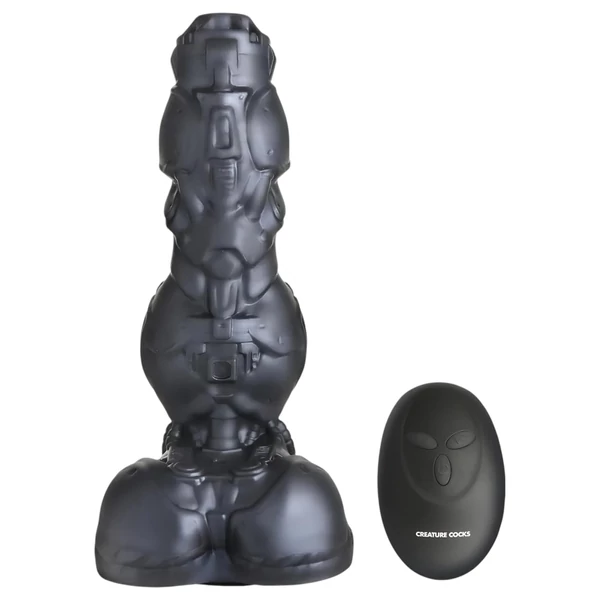 XR Brands Cyborg cock - lökő robotvibrátor távirányítóval (ezüst)