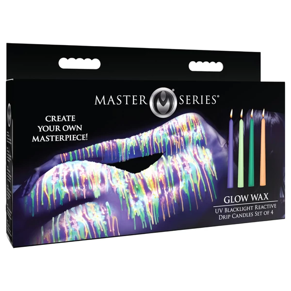 XR Brands - UV Reaktív BDSM testgyertya - színes (4db)