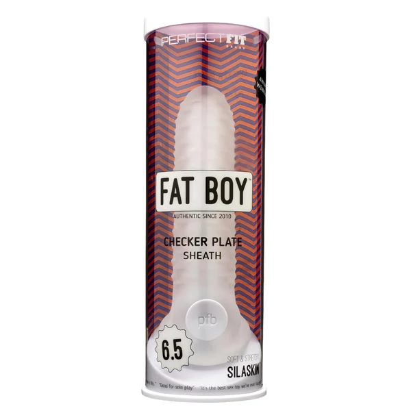 Perfect Fit - Fat Boy Checker Box - péniszköpeny (17 cm, fehér)