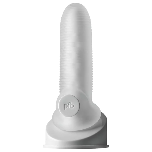 Fat Boy Micro Ribbed - péniszköpeny (15cm) - fehér