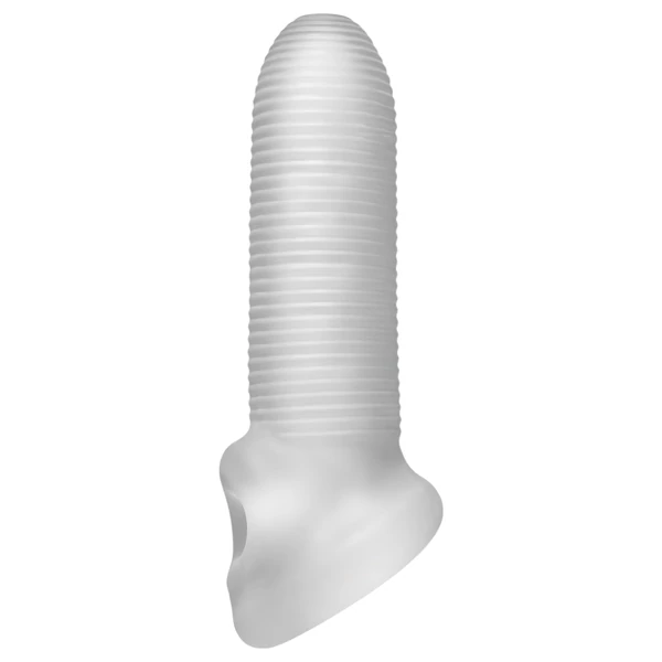 Perfect Fit - Fat Boy Micro Ribbed - péniszköpeny (15 cm, fehér)