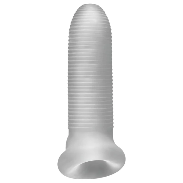 Fat Boy Micro Ribbed - péniszköpeny (15cm) - fehér