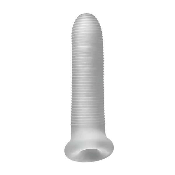 Perfect Fit - Fat Boy Micro Ribbed - péniszköpeny (17 cm, fehér)