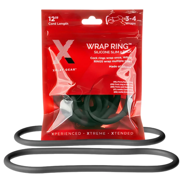 Perfect Fit Slim Wrap 12 - vékony péniszgyűrű - fekete (30 cm)