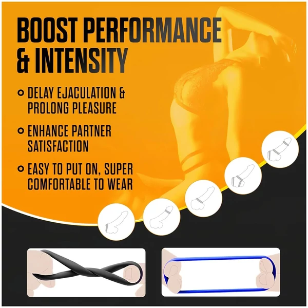 Stay Hard - péniszgyűrű szett - 3db (színes)