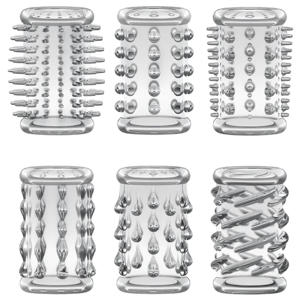 Stay Hard - péniszmandzsetta szett - átlátszó (6 db)