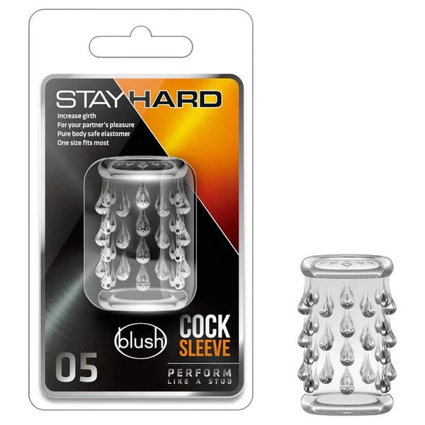 Stay Hard - gömbös péniszmandzsetta (átlátszó)
