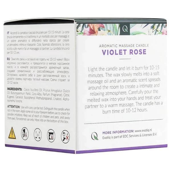 Exotiq Violet Rose - masszázsgyertya (60 g)