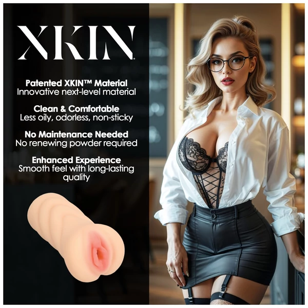 XKIN Teacher Ms Jenny - élethű műpunci maszturbátor (natúr)