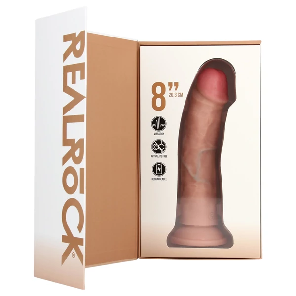 RealRock - tapadókorongos vibrátor (natúr, 20,5 cm)