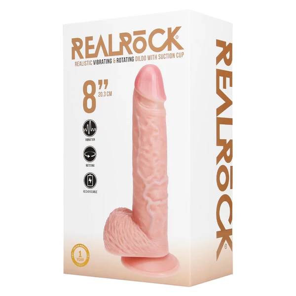 REALROCK - forgó vibrátor - natúr (20,5cm)