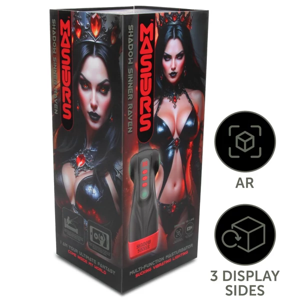Masturs Raven - szopó-rezgő AR maszturbátor (fekete)
