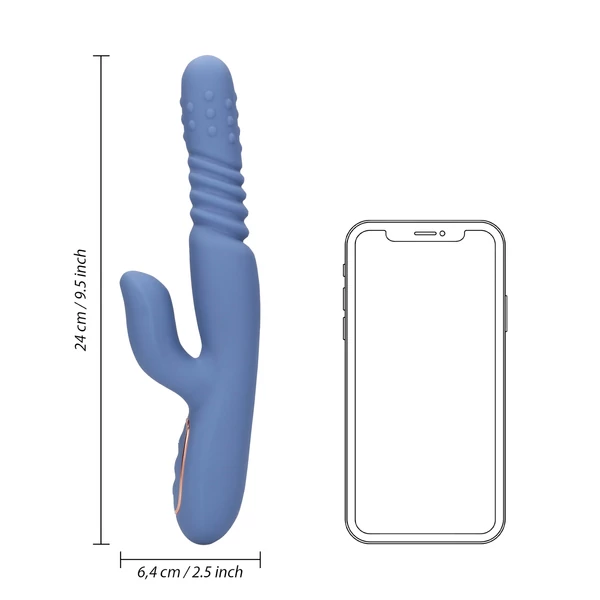 Loveline - melegítő lökő vibrátor (kék)