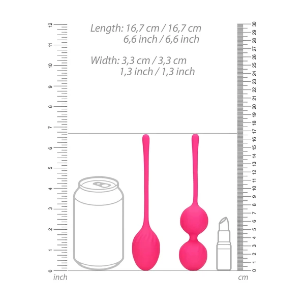 Loveline - súlyozott kegel golyó szett - 2 részes (pink)