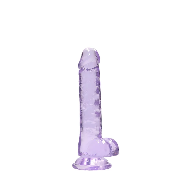 RealRock - átlátszó élethű dildó (lila, 17 cm)