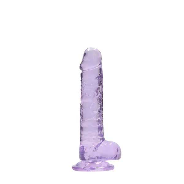 REALROCK - átlátszó élethű dildó - lila (17cm)