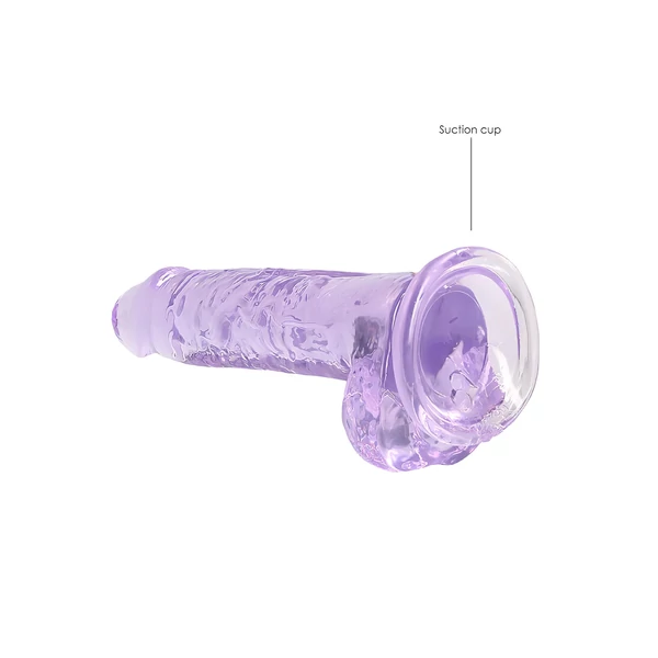 RealRock - átlátszó élethű dildó (lila, 17 cm)