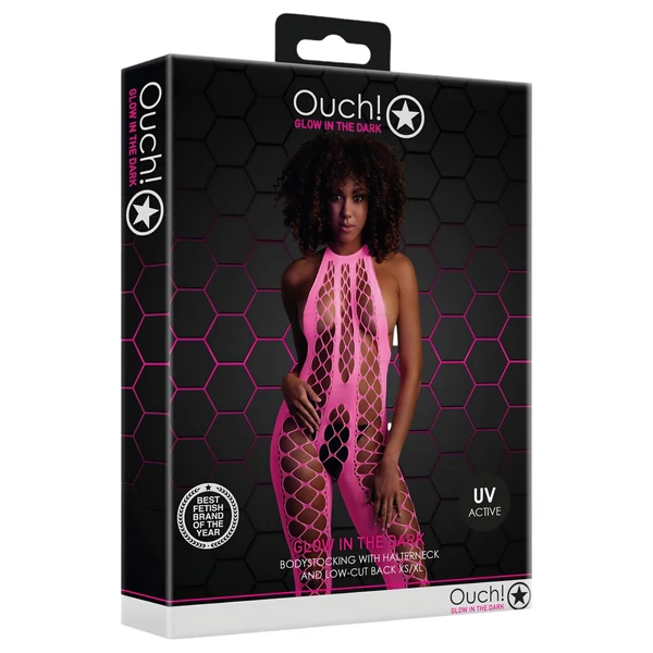 Ouch! - foszforeszkáló nyitott overál (pink)