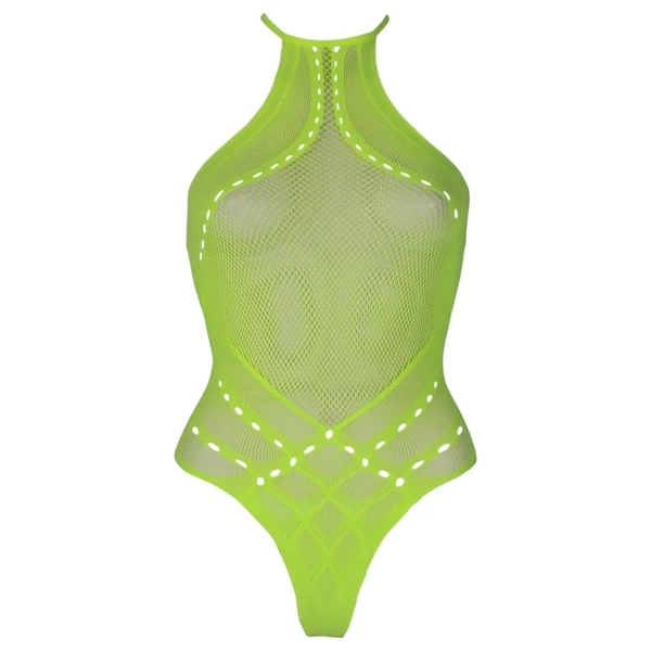 Ouch! - foszforeszkáló pántos hatású body (neon zöld)