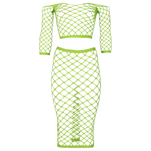 Ouch! - foszforeszkáló szoknya és felső (neon zöld)
