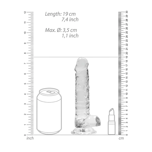 RealRock - átlátszó élethű dildó (átlátszó, 17 cm)