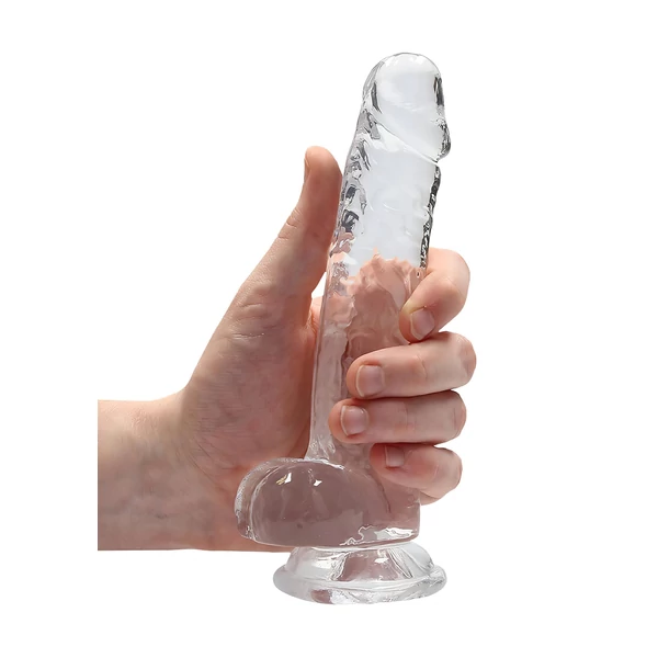 RealRock - átlátszó élethű dildó (átlátszó, 17 cm)