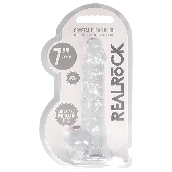 RealRock - átlátszó élethű dildó (átlátszó, 17 cm)