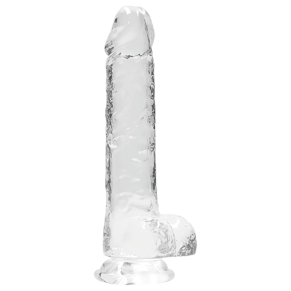 RealRock - átlátszó élethű dildó (átlátszó, 19 cm)