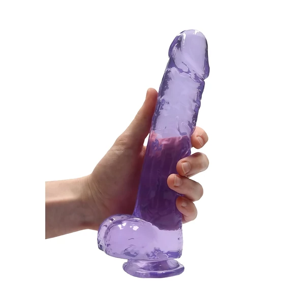 RealRock - átlátszó élethű dildó (lila, 22 cm)