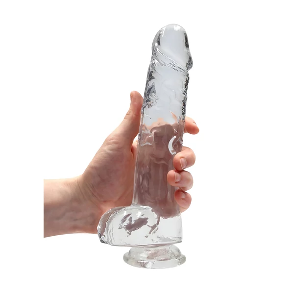 RealRock - átlátszó élethű dildó (átlátszó, 22 cm)