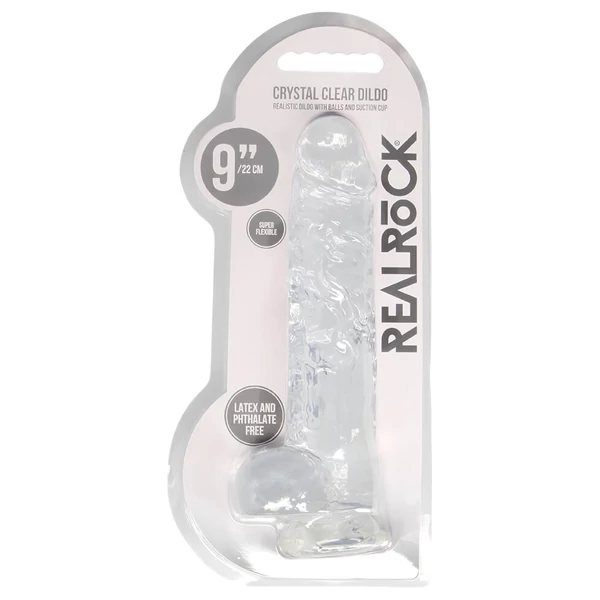 RealRock - átlátszó élethű dildó (átlátszó, 22 cm)