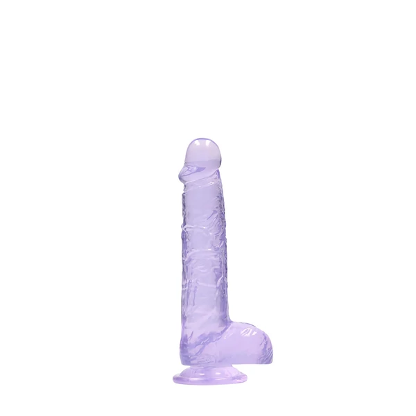 RealRock - átlátszó élethű dildó (lila, 15 cm)