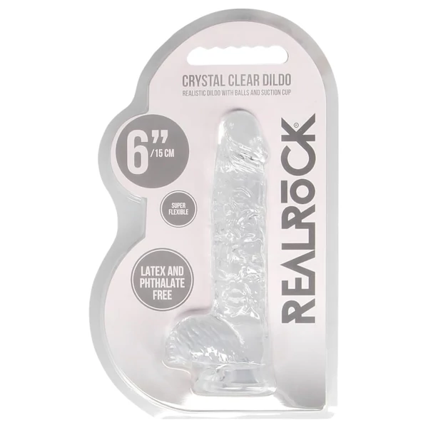 RealRock - átlátszó élethű dildó (átlátszó, 15 cm)