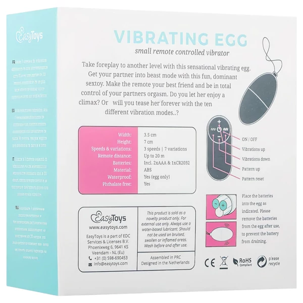 EasyToys - 7 ritmusú rádiós vibrációs tojás (pink)