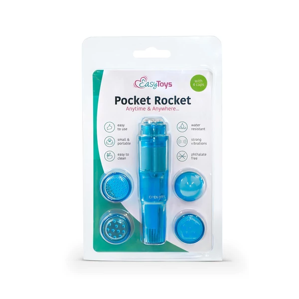 Easytoys Pocket Rocket - vibrátoros szett (kék, 5 részes)