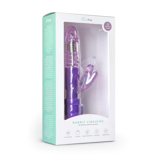 EasyToys Butterfly - forgó-lökő vibrátor (lila)