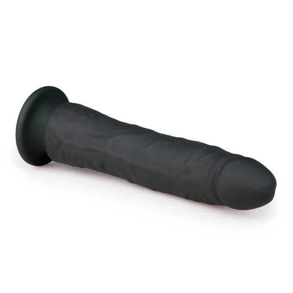 Easytoys - tapadókorongos 100% szilikon dildó (21cm) - fekete